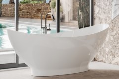 Double Slipper Freestanding Bath with Modern Base