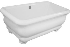 Rectangle Freestanding Bath, Bun Feet, Sculpted Sides