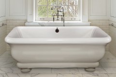 Rectangle Freestanding Bath, Bun Feet, Sculpted Sides