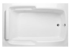 Rectangle Tub, End Drain, Rolled Neck Pillow, Armrests