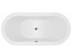 Oval Tub, Center Drain, Modern Wide Rim