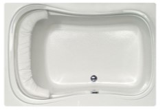 Rectangle Bathtub, Raised Neck Pillows, Center Side Drain