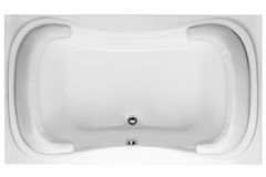 Rectangle Bathtub, Raised Neck Pillows, Center Side Drain