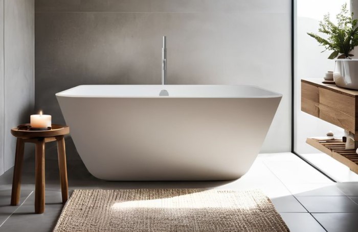 Freestanding Rectangle Bath with Angled Sides