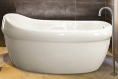 Oval Freestanding Tub, Armrests, End Drain, Raised Backrest