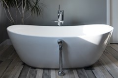 Freestanding Double Slipper Bath, Angled Sides