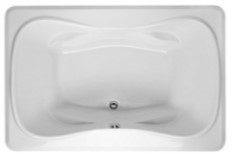 Rectangle Bathtub, Center Side Drain, Armrests, Raised Backrests