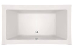 Large Rectangle Bathtub, Center Side Drain, Flat Rim