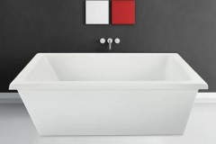 End Drain, Rectangle Freestanding Tub, Flat Rim