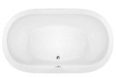 Oval Tub, Center Side Drain, Modern Flat Rim