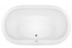 Modern Oval Tub, Center Side Drain, Wide Flat Rim