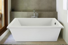 End Drain, Rectangle Freestanding Tub, Flat Rim