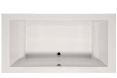 Modern Rectangle Tub, Center Side Drain, Flat Rim