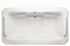 Rectangle CenterSide Drain Tub, 2 Seats, 4 Armrests, Decorative Rim