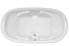 Oval Tub, Center Side Drain, Armrests, Raised Backrests