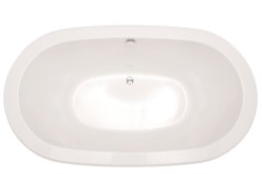 Oval Tub, Center Side Drain, Modern Flat Rim