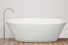 Oval Freestanding Bath, Flat Rim, Angled Sides