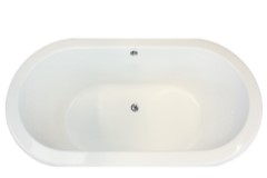 Oval Tub with Modern Flat Rim and Center Side Drain