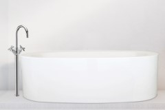 Oval Freestanding Bath, Modern Flat Rim, Straight Sides