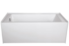 Modern Alcove Tub with Smooth Integral Skirt and Flange