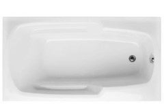 Rectangle Bathtub, Oval Interior, Armrests