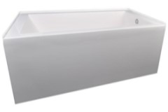 Modern Rectangle Tub, End Drain, Skirt & Tile Flange