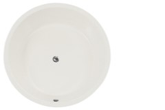 Round Center Drain Bath, Modern Flat Rim