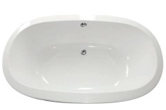 Oval Tub, Center Side Drain, Wide Modern Rim