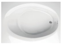 Rectangle Tub, Oval Interior, Neck Rest, End Drain