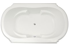 Oval Tub, Armrests, Center Drain, Sculpted Rim