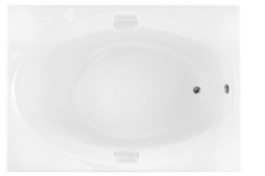 Rectangle Tub with Oval Bathing Area & Grab Bars