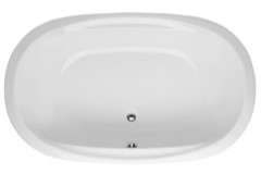 Oval Tub, Center Side Drain, Raised Rim