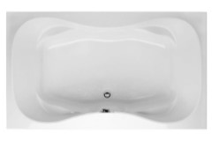 Rectangle Tub with Hourglass Bathing Area, Armrests, Center Drain