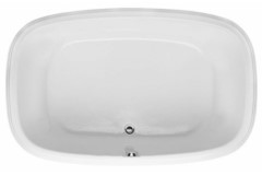 Oval Bath, Center Side Drain, Squared Corners