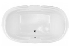 Oval Bath, Center Side Drain, Decorative Rim