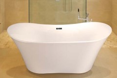 Oval Double Slipper Freestanding Tub with Thin Rim