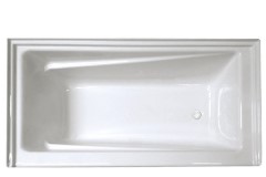 Rectangle Alcove Tub, Skirt & Flange, Angled Armrests