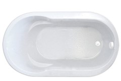 Oval Bathtub, Armrests, End Drain, Raised Backrest