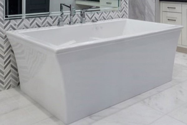 Rectangle Freestanding Tub with Wide Rim for Faucet