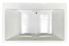 Rectangle Center Side Drain Tub, 1 Wide Side Rim, 4 Armrests