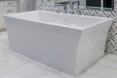 Rectangle Freestanding Tub, 1 Extra Wide Rim, Curving Sides