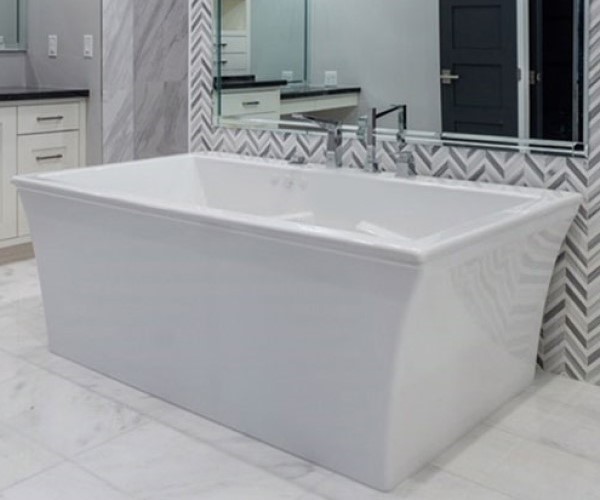 Rectangle Freestanding Tub with Wide Rim for Faucet