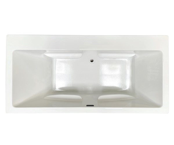 Rectangle Tub Wih Center-Side Drain, 2 Backrests, Armrests and Wide Rim