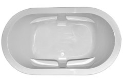 Oval Center Side Drain Tub, 4 Armrests, Flat Rim