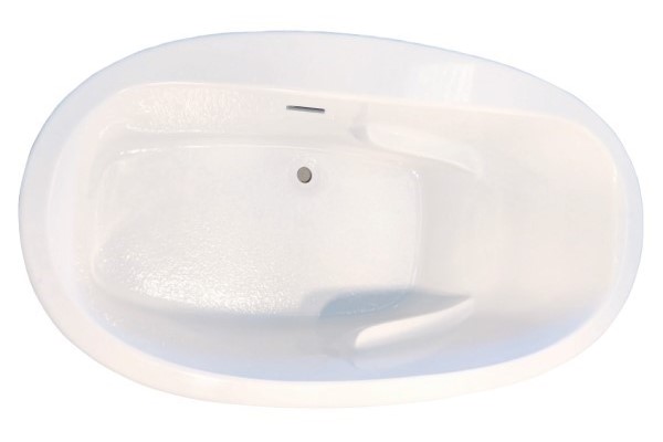 Oval Tub with Side Drain, Armrests, 1 Backrest