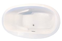 Oval Bath, Center Side Drain, 1 Backrest