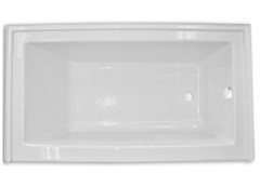 Rectangle Bath, Flange & Skirt, End Drain