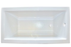 Rectangle Bath, End Drain, Modern Flat Rim