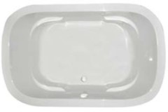 Oval Bath with Squared Corners, 4 Armrests, Center Side Drain with Armrests