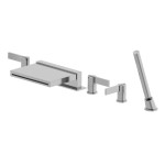 Waterfall Spout, 145 Handles, Hand Shower | Deck Mount Tub Filler